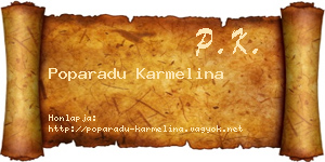 Poparadu Karmelina névjegykártya